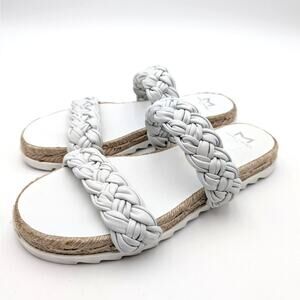 Marc Fisher Jaimee Braided Espadrille Sandals Women's White Size US7M EU37.5